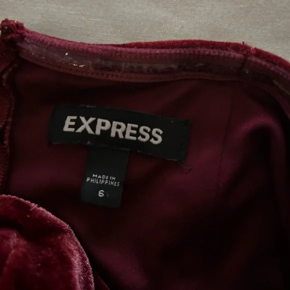 Wine Red Velvet Jumpsuit Strapless Wide Leg Formal Holiday Cocktail Outfit - Picture 10 of 11